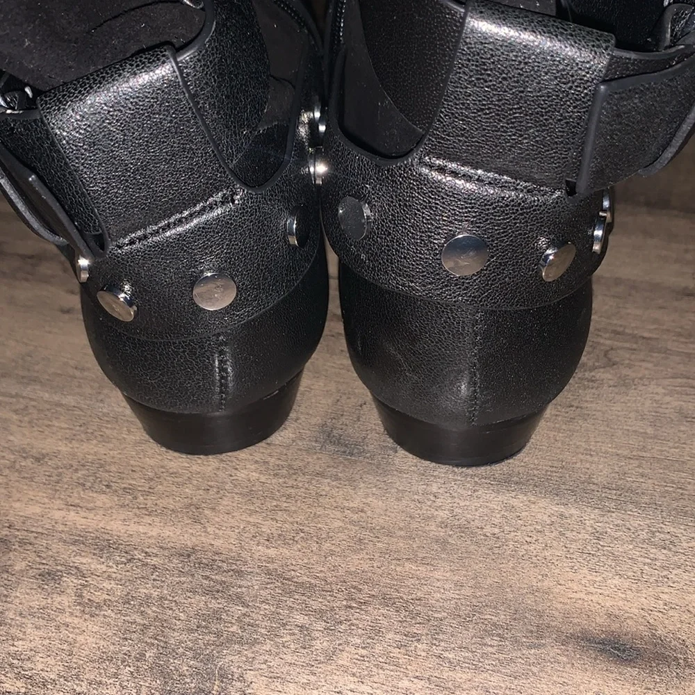 REBECCA MINKOFF BLACK LEATHER BOOTIES - Picture 6 of 7